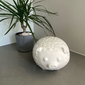 White Ceramic Pig Decor